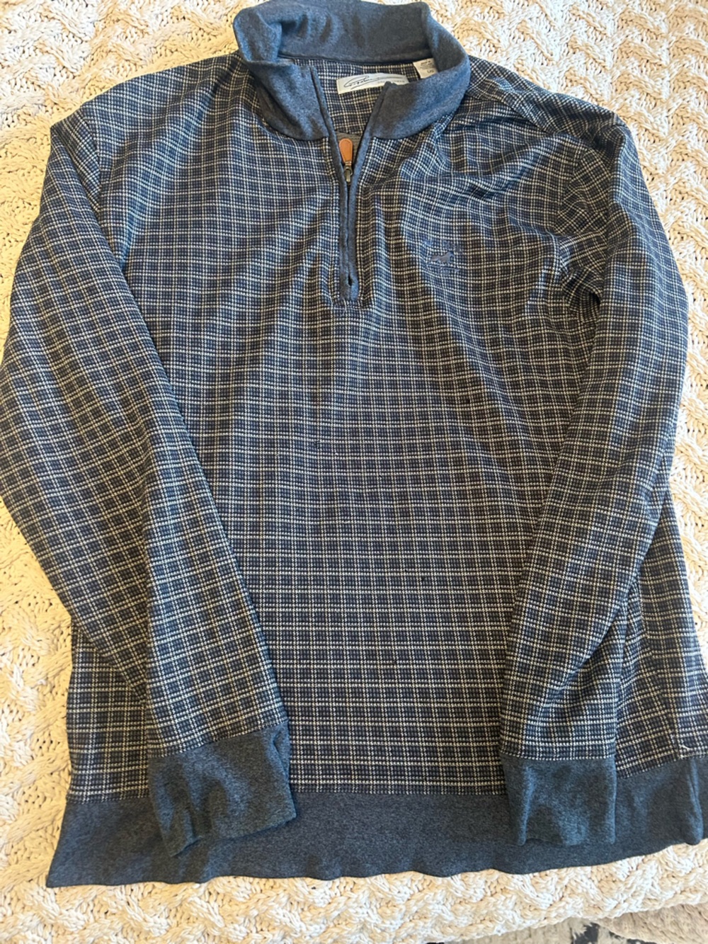 Greg Norman Collection Men's Blue Gray Quarter-Zip Sweater